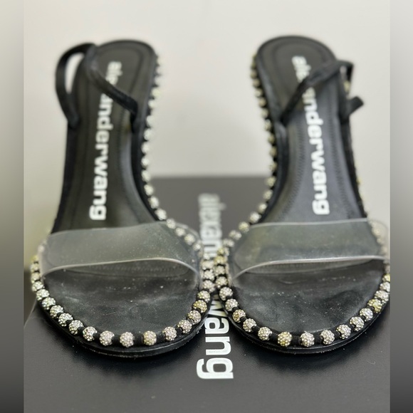 Alexander Wang Black suede heels with Crystal ball embellishments size 38 - Picture 6 of 14
